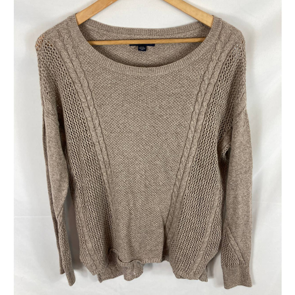 American Eagle Knit High Low Sweater brown, size small